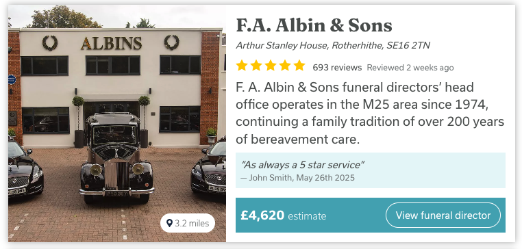 Business listings page